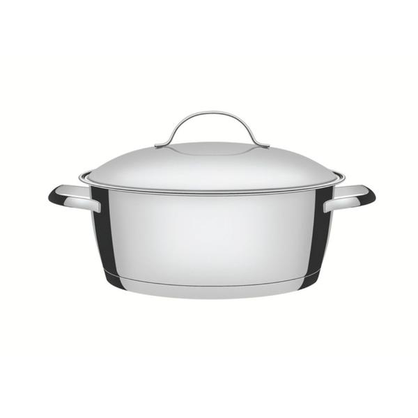 Imagem de Caçarola Rasa Allegra 24 cm 4,2 L em Aço Inox com Fundo Triplo Tramontina 62653/240