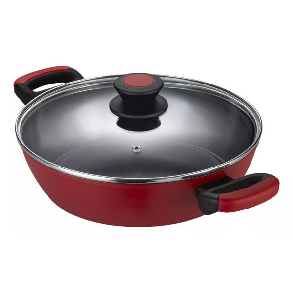 Caçarola Rasa Aluminio Forjado 28cm Everyday Vermelho Oxford Imagem de Caçarola Rasa Aluminio Forjado 28cm Everyday Vermelho Oxford