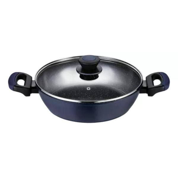 Caçarola Rasa Antiaderente Para Indução 28 Cm Azul Everyday - Oxford Imagem de Caçarola Rasa Antiaderente Para Indução 28 Cm Azul Everyday