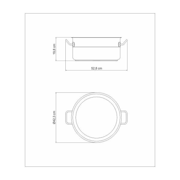 Imagem de Caçarola Rasa Tramontina Professional em Aço Inox com Fundo Triplo sem Tampa 40 cm 23 L