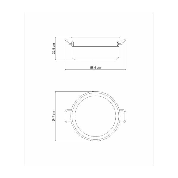 Imagem de Caçarola Rasa Tramontina Professional em Aço Inox com Fundo Triplo sem Tampa 45 cm 35 L