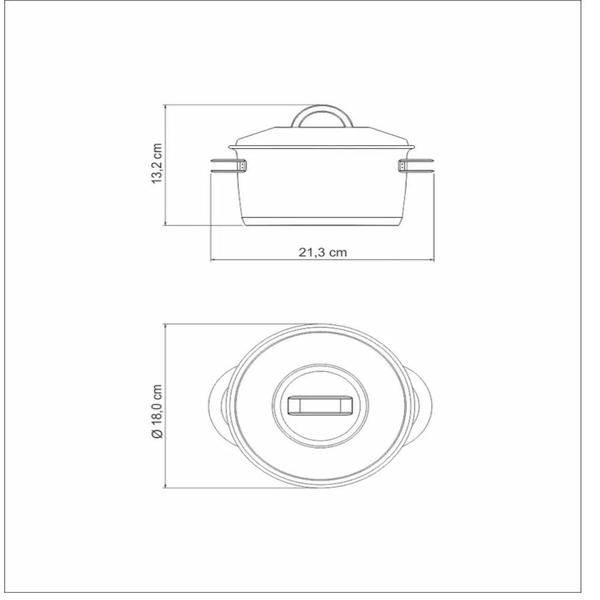 Imagem de Caçarola Solar Funda 16 cm 1,8 L em Aço Inox Fundo Triplo Tramontina 62504/161