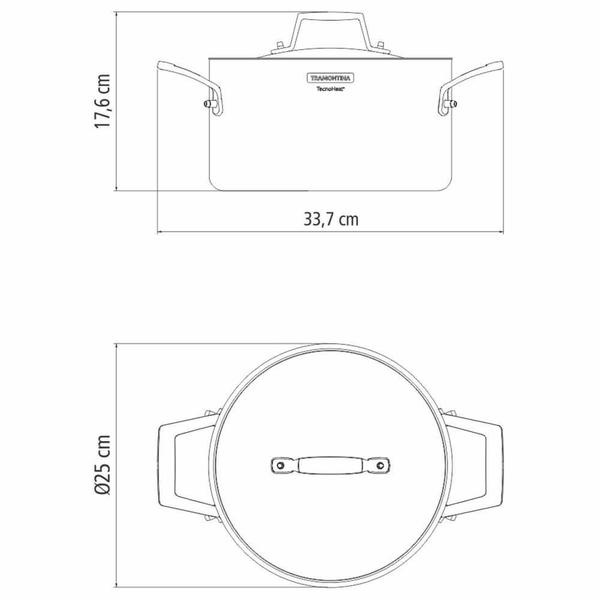 Imagem de Caçarola Tramontina Grano Funda em Aço Inox Corpo Triplo com Tampa e Alças 24 cm 5,8 L 62144240