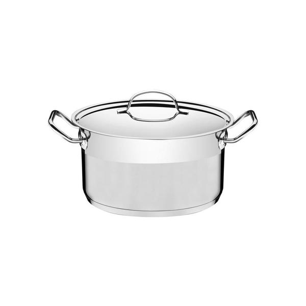 Imagem de Caçarola Tramontina Professional Funda Inox Fundo Triplo Tampa Plana Detalhe Satinado 20 cm 3,6 L