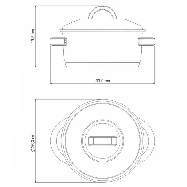 Imagem de Caçarola Tramontina Solar Funda 24 cm 6,1 L em Aço Inox Fundo Triplo com Tampa e Alças 62504240