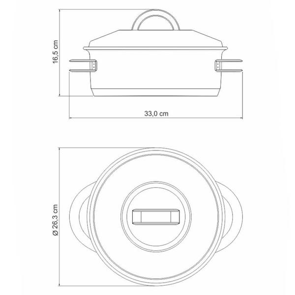 Imagem de Caçarola Tramontina Solar Rasa 24 cm 4,7 L em Aço Inox Fundo Triplo com Tampa e Alças 62503240