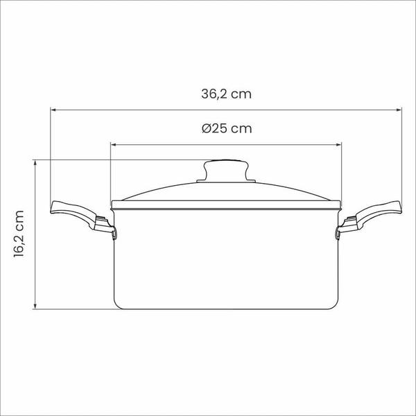 Imagem de Caçarola tramontina turim em alumínio com revestimento interno e externo em antiaderente starflon max vermelha 24 cm 4,9 l