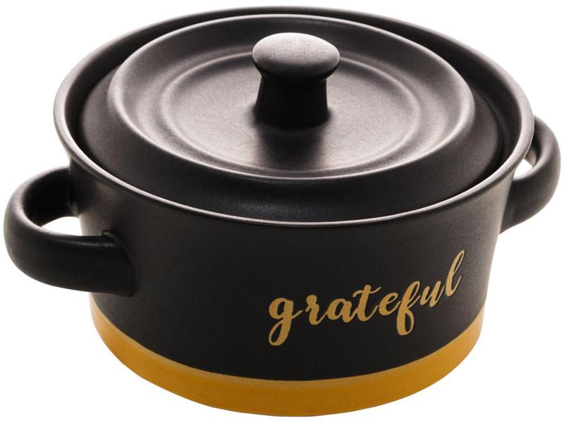 Imagem de Caçarola Wolff de Cerâmica com Tampa Preta - 450ml 16cm Gourmet Grateful