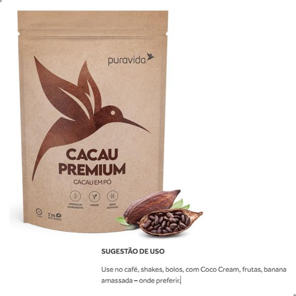 Cacau Premium em Pó Funcional 250g Pura Vida Imagem de Cacau Premium em Pó Funcional 250g Pura Vida