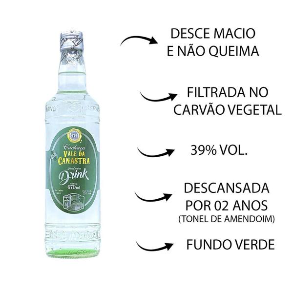 Imagem de Cachaça Artesanal Pura 670 Ml Fundo Verde Vale Da Canastra