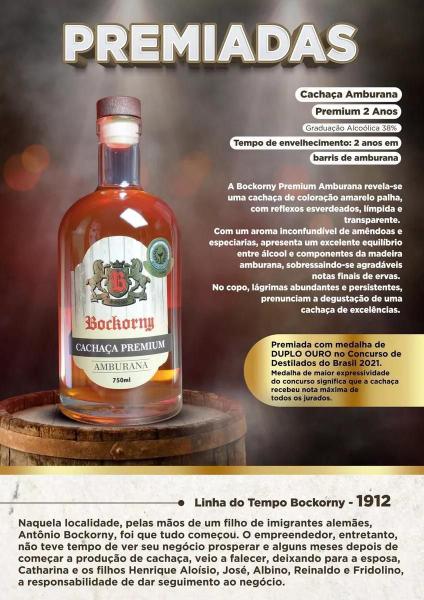 Imagem de Cachaça Bockorny Amburana Premium 2 Anos 750ml - Brasil