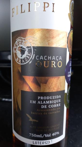 Imagem de Cachaça Filippini Ouro Carvalho 750ml 40% Vol.