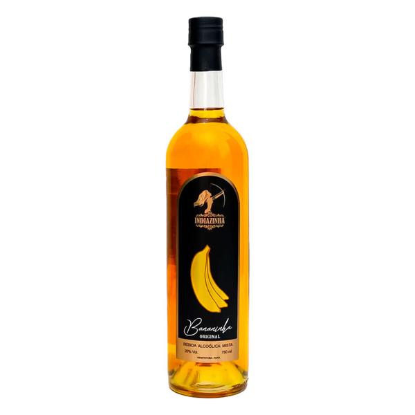 Imagem de Cachaça Mista de Banana Indiazinha 750ml 12 Unidades