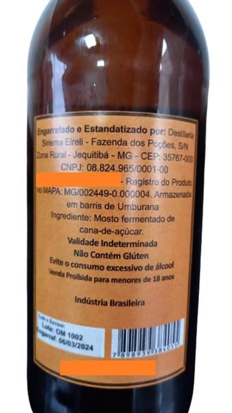 Imagem de Cachaça Ouro Mineiro Amburana 600ml 42% Vol.