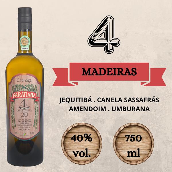 Imagem de Cachaça Paratiana 4 Madeiras 750ml Edição Comemorativa