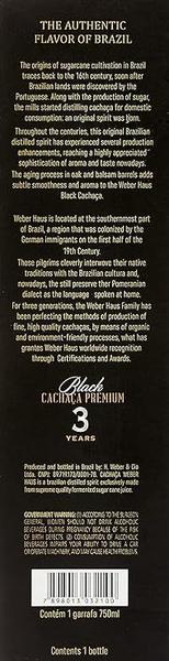 Imagem de Cachaca Premium Weber Haus Black 750ml