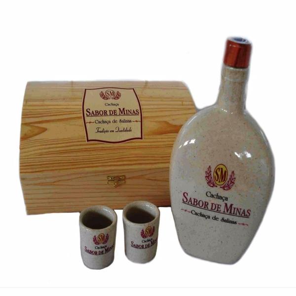 Imagem de Cachaça sabor de minas porcelana com caixa de madeira 670 ml