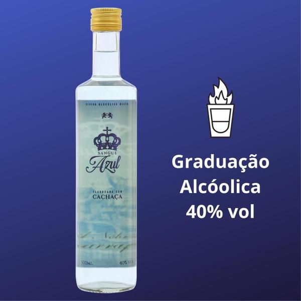 Imagem de Cachaça Sangue Azul Família Carra 500 ml Alambique Premium Gourmet Qualidade Descansada Destilada Presente Original