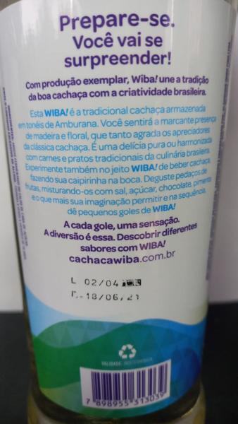 Imagem de Cachaça WIBA! Amburana 700ml 38% Vol.