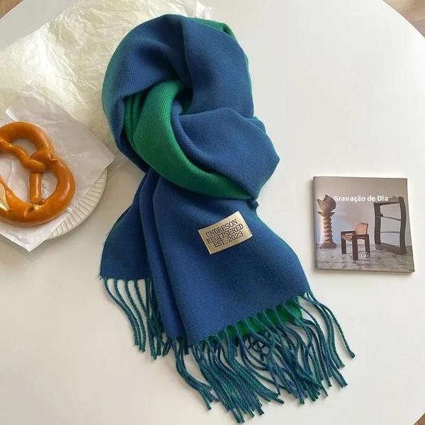 Cachecol de Caxemira Dupla Face - Pashmina Quente para Inverno