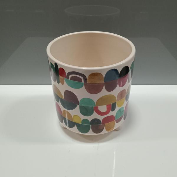 Imagem de CACHEPÔ CERÂMICA 14x13x13cm COLORIDO VASO DECORATIVO PLANTA