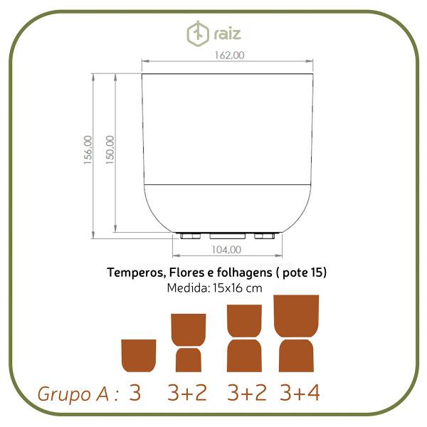 Imagem de Cachepô Decorativo Coleção Due N3 Pote 15 Vaso Raiz 16x15cm Cachepot Encaixe e Decore Cores Variadas