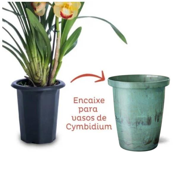 Imagem de Cachepô Elegance Cônico Cymbidium (3,25L) Verde NUTRIPLAN