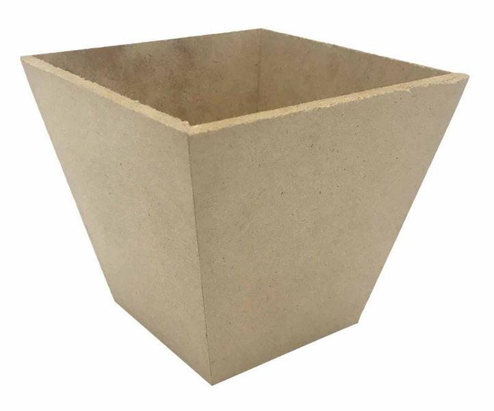 Imagem de Cachepô Quadrado Liso 12x12cm Em MDF Decoração Qualidade