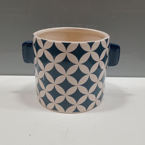 Imagem de CACHEPÔ VASO DECORATIVO PLANTA CERÂMICA 11x15x15cm AZUL