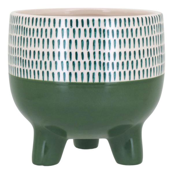 Imagem de CACHEPÔ VASO DECORATIVO PLANTA CERÂMICA 15x16x16cm VERDE