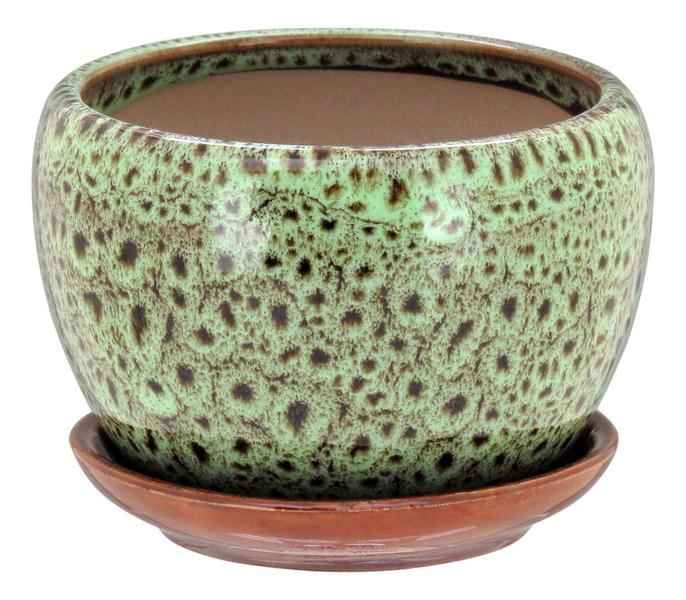 Imagem de Cachepô vaso decorativo planta cerâmica verde 3 peças