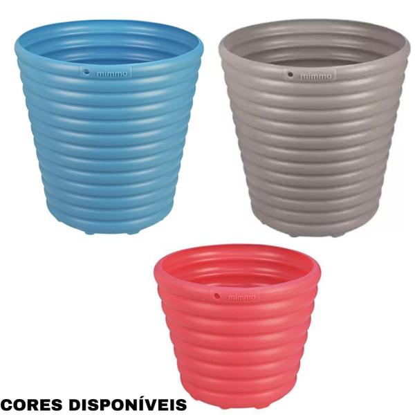 Imagem de Cachepo/vaso mimmo para jardim em plastico 5,5 litros cinza