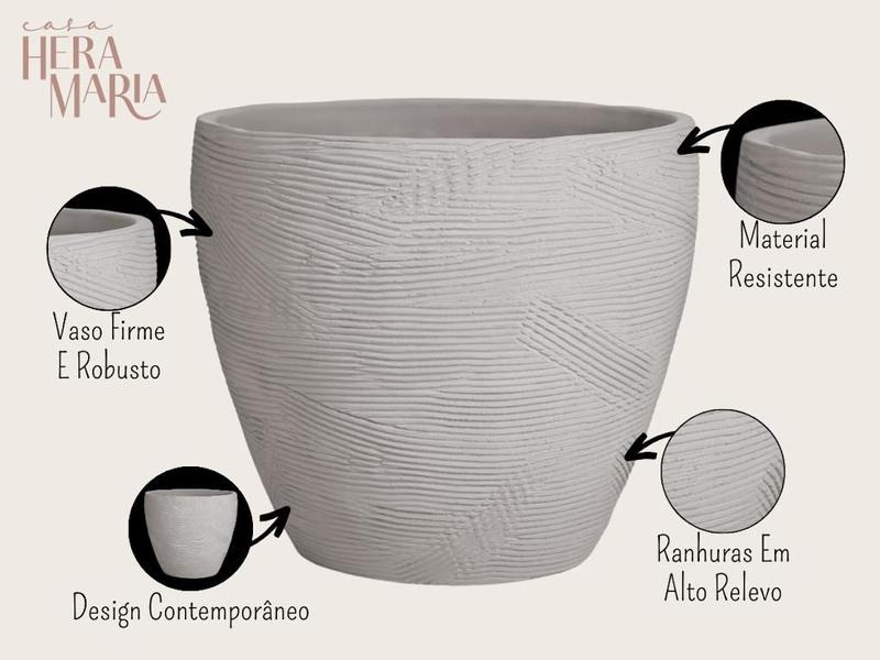 Imagem de Cachepot Decorativo Interiores Mesa Chão Vaso Em Cimento