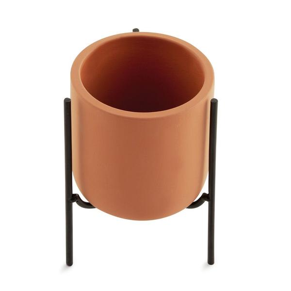 Imagem de Cachepot Mart 12855 em Cimento Terracota com Suporte 13 cm