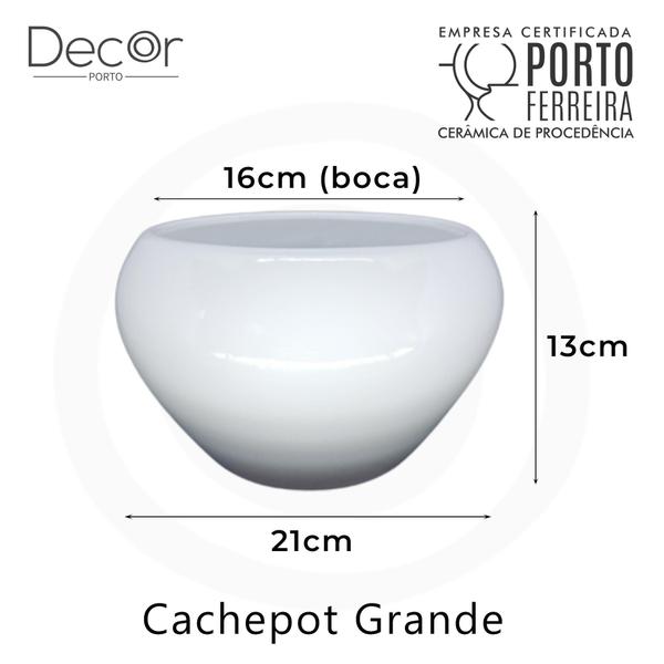 Imagem de Cachepot Vasinhos Para Arranjo Vaso Centro de Mesa Cerâmica Orquídea Suculentas Tam G