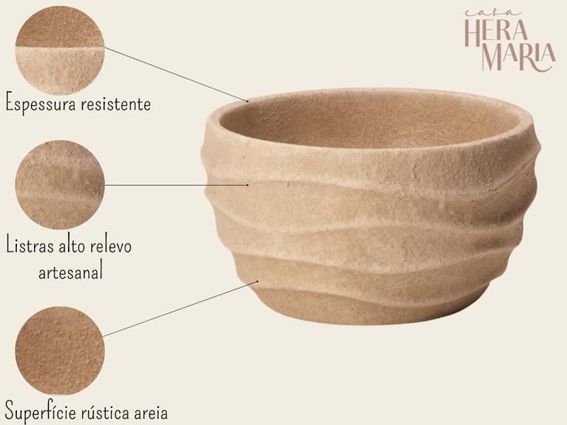 Imagem de Cachepot Vaso Decorativo Artesanal Em Cimento Grande