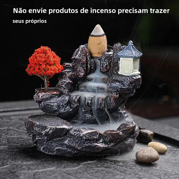 Imagem de Cachoeira Queimador De Incenso Backflow Titular Decoração Para Casa Ornamento De Aromaterapia Com