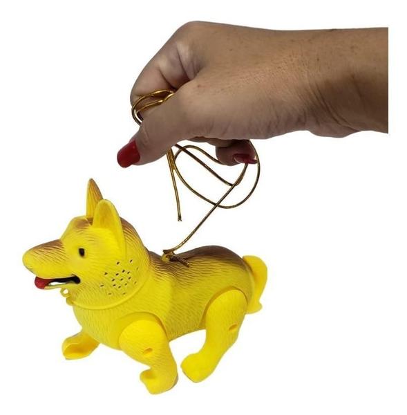 Imagem de Cachorrinho Amarelo Anda Late Cordinha Para Segurar A Pilha