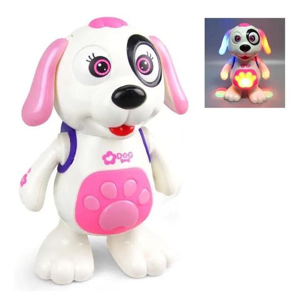 Imagem de Cachorrinho Pet Menina Robo Som Luz E Movimento  Rosa