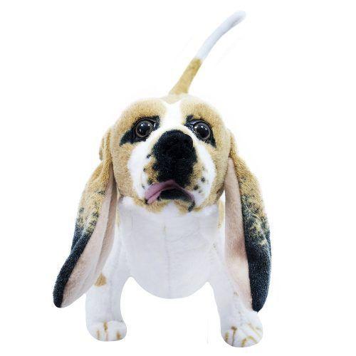 Imagem de Cachorro Basset Hound Realista  Em Pé 40cm - Pelúcia