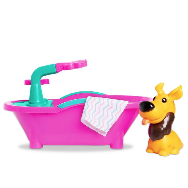 Imagem de Cachorro Brinquedo C/ Banheira Rosa Pet Shop - Samba Toys