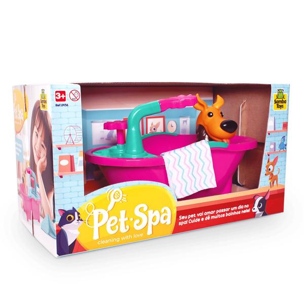 Imagem de Cachorro Brinquedo C/ Banheira Rosa Pet Shop - Samba Toys