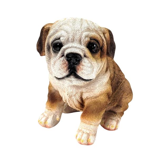 Imagem de Cachorro Bulldog Marrom Decorativo Pet Decor Escultura