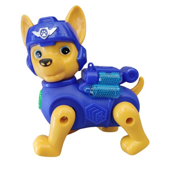 Cachorro Chase Patrulha Canina que Anda, Tem Som e Luz LED com pilha - M&J VARIEDADES Imagem de Cachorro Chase Patrulha Canina que Anda, Tem Som e Luz LED com pilha