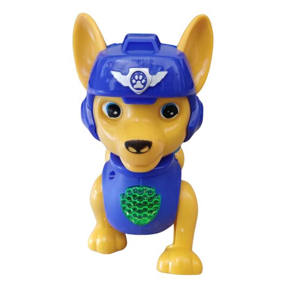 Cachorro Chase Patrulha Canina que Anda, Tem Som e Luz LED com pilha - M&J VARIEDADES Imagem de Cachorro Chase Patrulha Canina que Anda, Tem Som e Luz LED com pilha