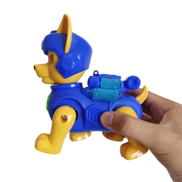 Cachorro Chase Patrulha Canina que Anda, Tem Som e Luz LED com pilha - M&J VARIEDADES Imagem de Cachorro Chase Patrulha Canina que Anda, Tem Som e Luz LED com pilha