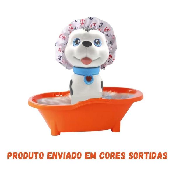 Imagem de Cachorro de Brinquedo Cachorrinho Pet Friends Banho Banheira