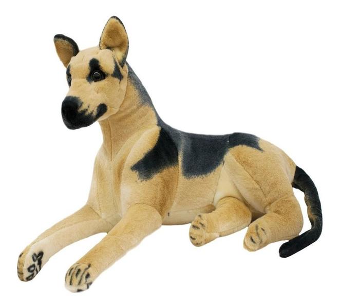 Cachorro Pastor Alemão Deitado Realista 93cm - Pelúcia - Foffy Imagem de Cachorro Pastor Alemão Deitado Realista 93cm - Pelúcia