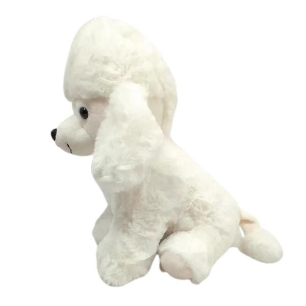 Imagem de Cachorro Pelúcia Poodle Branco Sentado 26 Cm