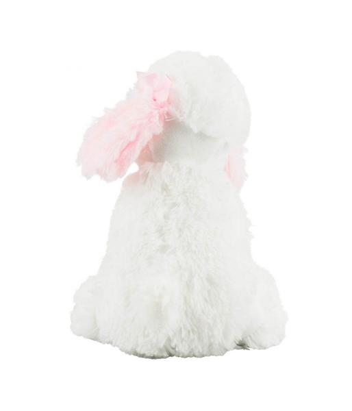 Imagem de Cachorro Poodle Branco Sentado 20cm - Pelúcia